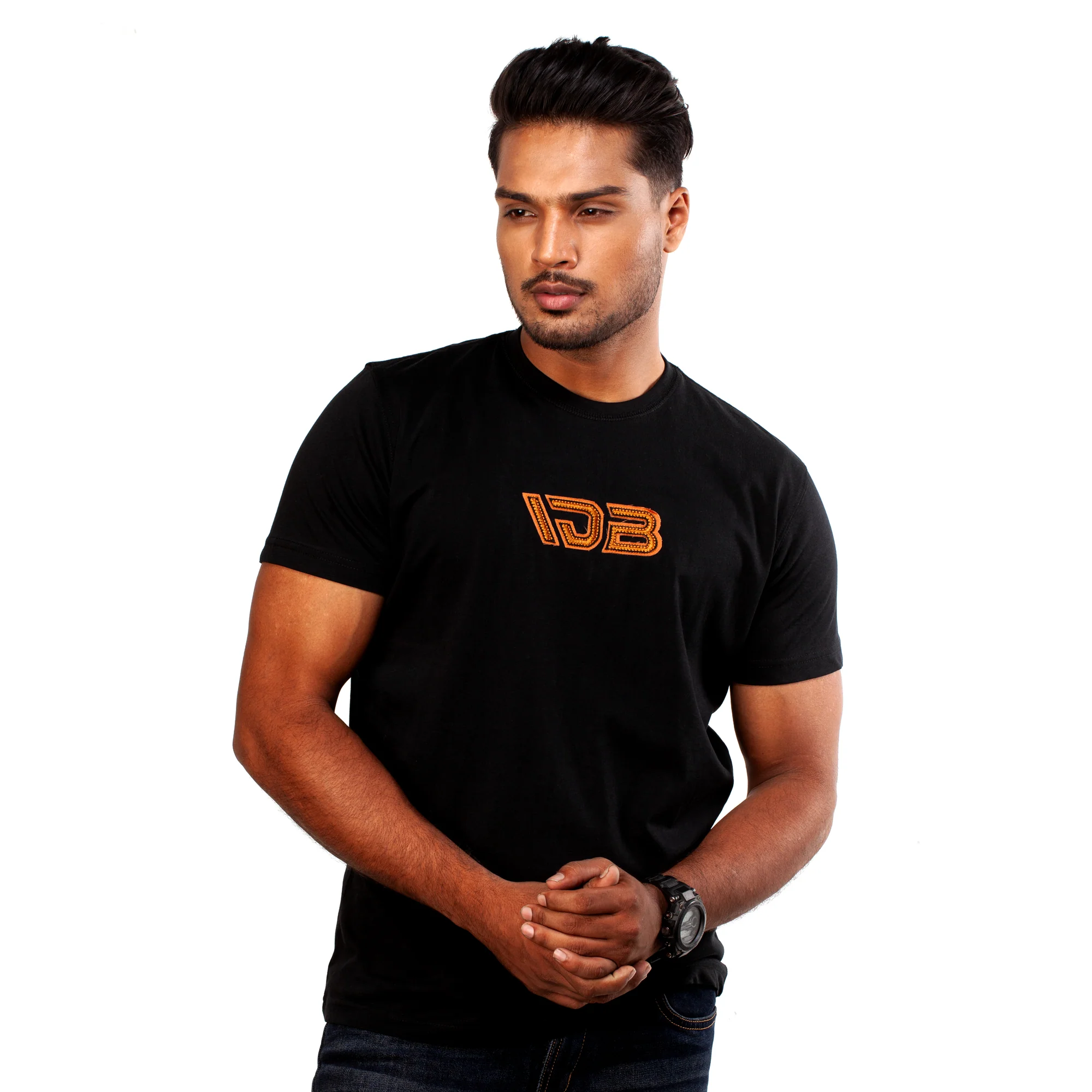 Men Short Sleeve Tee Shirt Solid Color